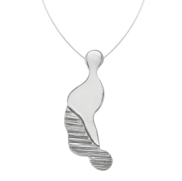 silver handmade special design lying couple necklace